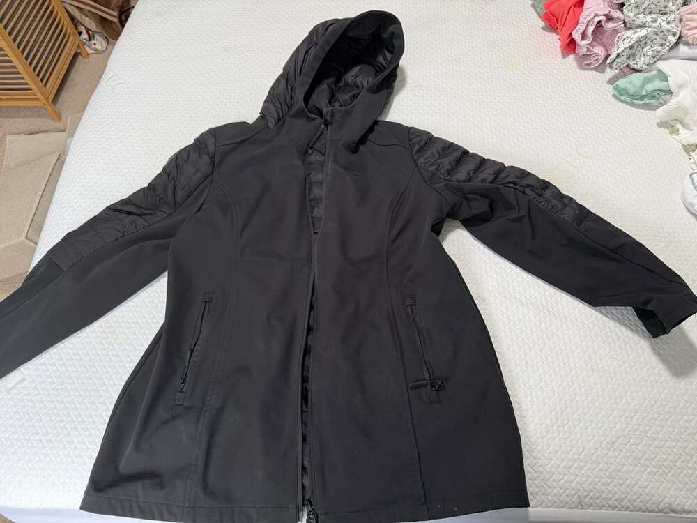 Ilse Jacobsen Hornbæk Jacket Size 42 Black Softshell Hooded Down Coat